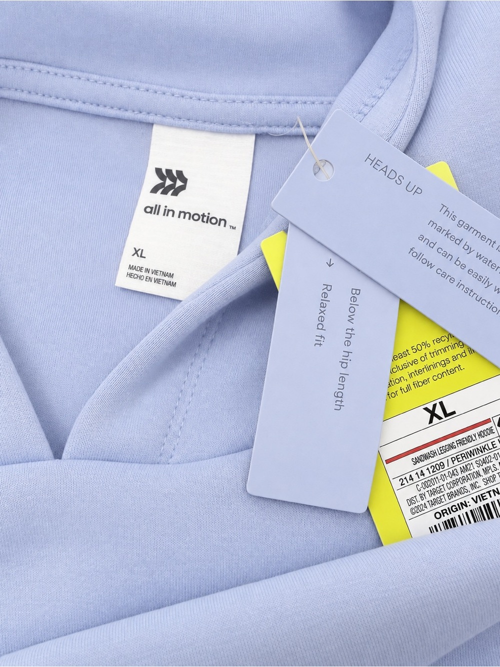 Women’s Light Periwinkle Hoodie Sweater “All in Motion” Size XL NWT 💜 - Picture 3 of 4